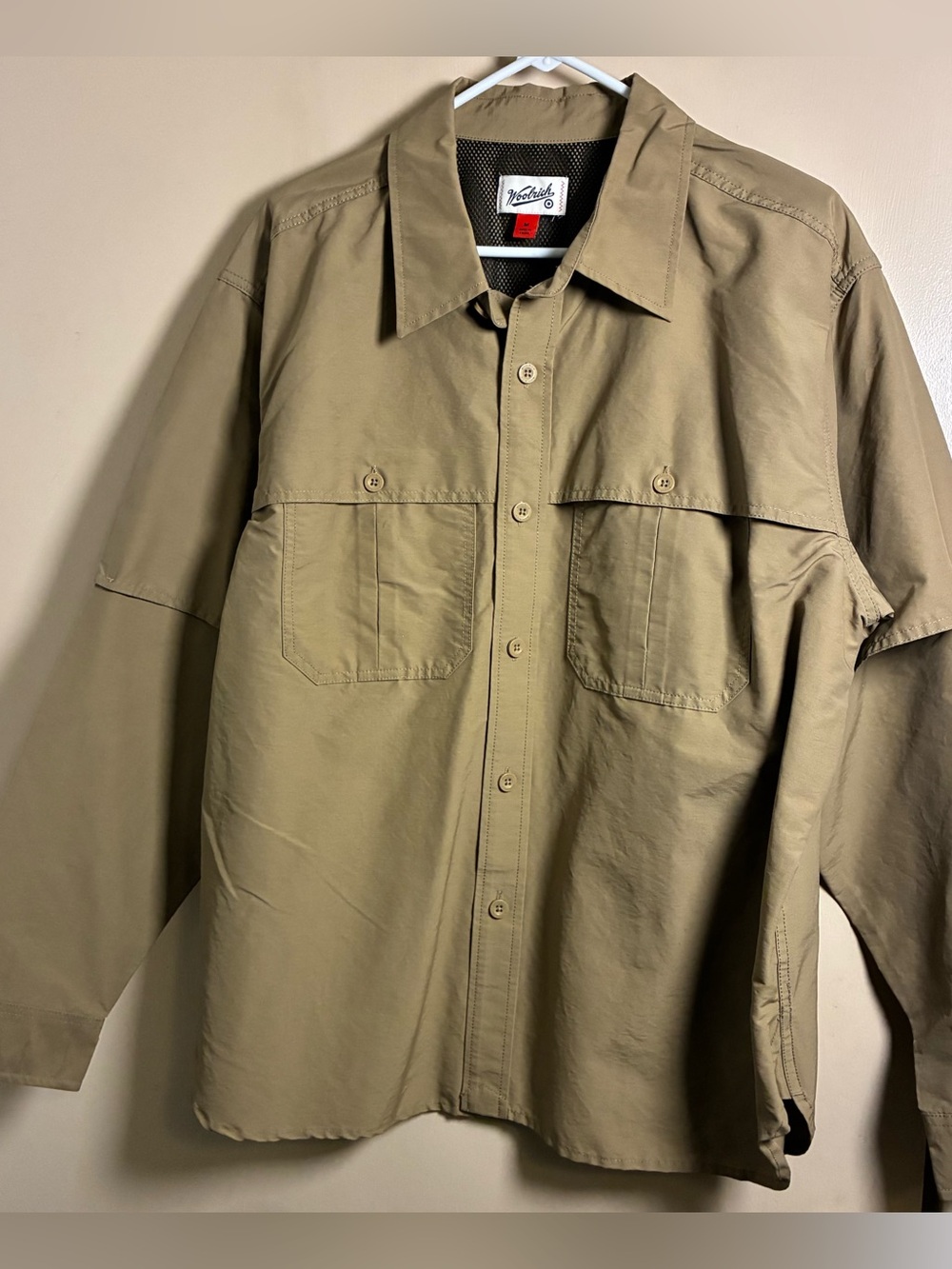 Woolrich Men's Light Khaki Button-Up Shirt Jacket New Without Tags